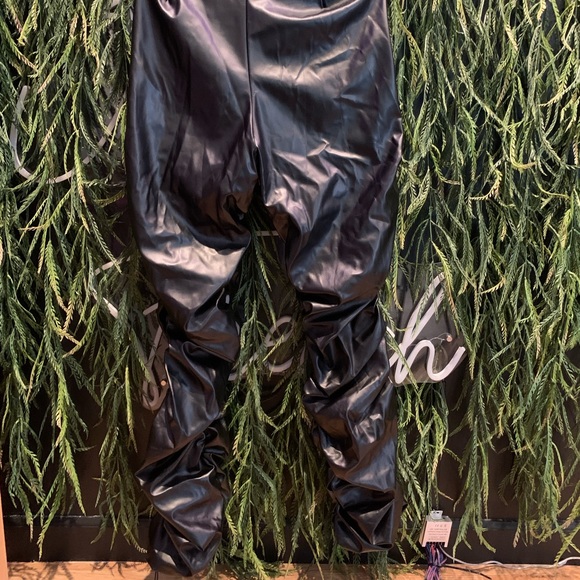 Fashion Nova. Had Your Chance Faux Leather Stacked Pants - Black 2X - Picture 2 of 5